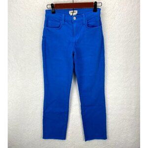 L'AGENCE Women's High Rise Cropped Slim Sada Pants Blue Size 27 NEW
